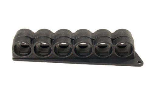 Mesa Tactical SureShell Carrier, 6-Shell Side Saddle, Fits Mossberg 500, 12 Gauge, On-gun shotshell carriers, Black Finish 94750