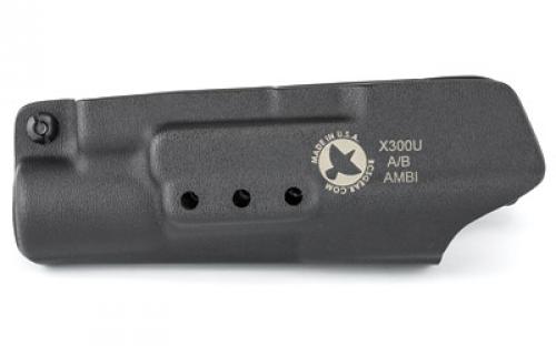 Raven Concealment Systems Vanguard 3 Light Compatible IWB Holster, Fits Any Pistol with Surefire X300 Ultra A/B Light Mounted, Ambidextrous, Black, Kydex, Tuckable Soft Loop VG3X3ULBKTSL