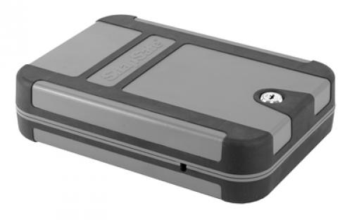SnapSafe Treklite Lock Box, X-Large, 10" x 7" x 2", Black and Gray Finish, Key Lock, Cable Included 75212